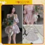 Váy hoa nhí cup ngực dáng xòe siêu xinh phong cách tiểu thư siêu xinh, Set váy hoa nhí tay bồng
