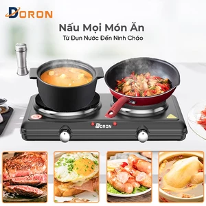 Bếp điện đôi, bếp điện đa năng DORON 3000W công suất cao, gia nhiệt kép không kén nồi