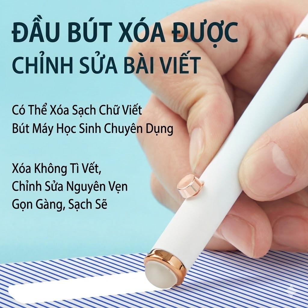 Bút Máy Xóa BC-03 ngòi kim tinh nét trơn viết êm xóa sạch dành cho học sinh tiểu học 1-5
