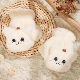 Găng Tay Thú Bông Hở Ngón Hình Mèo – Siêu Mềm, Giữ Ấm, Thích Hợp Dùng Điện Thoại, Học Bài