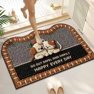 Thảm Lau Chân 3D Hình Thú 60x40cm – Thảm Chùi Chân Lông Cừu Mềm Mại, Thấm Nước, Chống Trượt