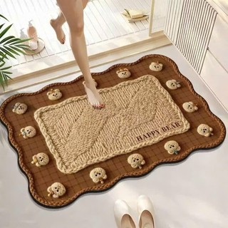 Thảm Lau Chân 3D Hình Thú 60x40cm – Thảm Chùi Chân Lông Cừu Mềm Mại, Thấm Nước, Chống Trượt