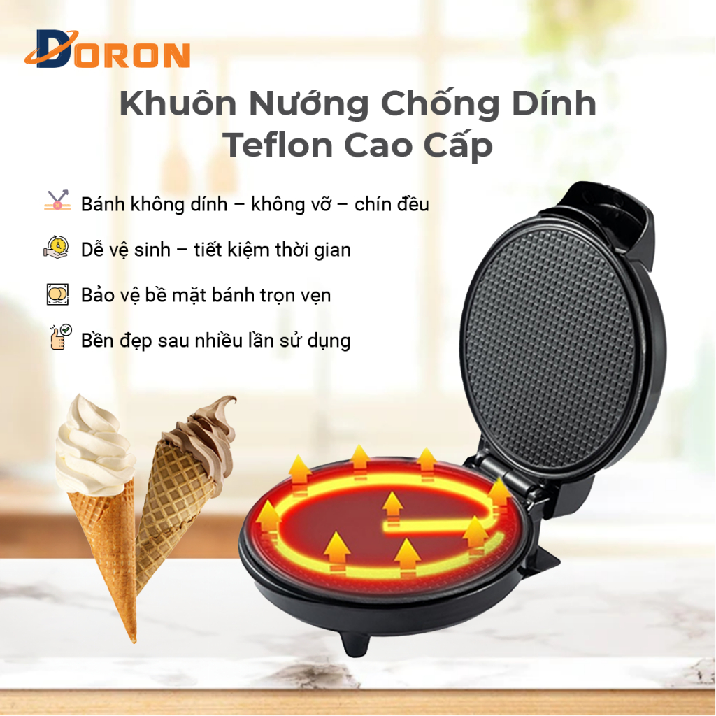 Máy làm ốc quế - Dụng cụ làm bánh quế 1200W