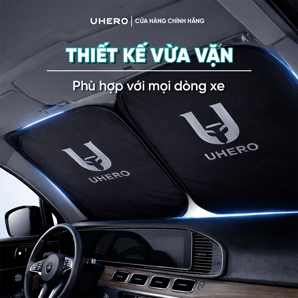 Tấm chắn nắng kính lái ô tô UHERO dính tĩnh điện, cản nắng 99%, thiết kế vừa vặn mọi dòng xe, bảo hành 12 tháng
