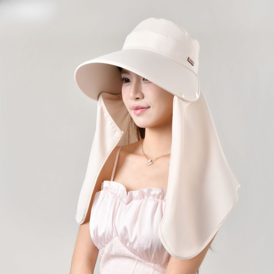 Mũ Chống Nắng Chống Tia UV 2026 Vành Rộng Che Cổ, Mũ Đi Biển Chống Nắng Toàn Diện Cho Nữ