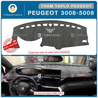 [Peugeot 2008/3008/408/5008] Thảm taplo oto da Nano Blockers UV, 3D Flare, Nhung lông tuyết viền Ziczac chống cong vênh
