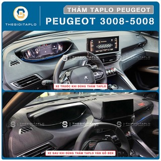 [Peugeot 2008/3008/408/5008] Thảm taplo oto da Nano Blockers UV, 3D Flare, Nhung lông tuyết viền Ziczac chống cong vênh