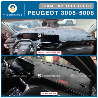 [Peugeot 2008/3008/408/5008] Thảm taplo oto da Nano Blockers UV, 3D Flare, Nhung lông tuyết viền Ziczac chống cong vênh