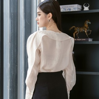Sơ Mi Nữ Công Sở Cổ Thuyền Vải Tơ Mặt Lụa Cao Cấp Thanh Lịch Duyên Dáng 5054
