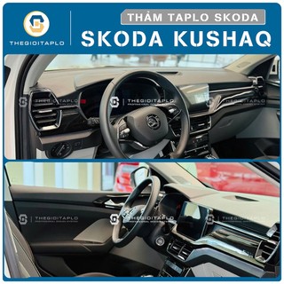 [Skoda Kushaq 2025-2026] Thảm taplo oto da Nano Blockers UV, 3D Flare, Nhung lông tuyết viền Ziczac chống cong vênh