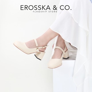 EROSSKA - Giày cao gót nữ mary jane phối hạt ngọc kiểu dáng thanh lịch màu trắng cao 6cm - EL038
