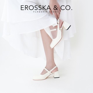 EROSSKA - Giày cao gót nữ mary jane phối hạt ngọc kiểu dáng thanh lịch màu trắng cao 6cm - EL038