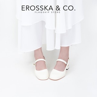 EROSSKA - Giày cao gót nữ mary jane phối hạt ngọc kiểu dáng thanh lịch màu trắng cao 6cm - EL038