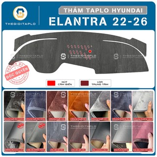[Hyundai Elantra 2016-2024]  Thảm taplo oto da Nano Blockers UV,3D Flare,Nhung lông tuyết viền Ziczac chống cong vênh
