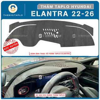 [Hyundai Elantra 2016-2024]  Thảm taplo oto da Nano Blockers UV,3D Flare,Nhung lông tuyết viền Ziczac chống cong vênh
