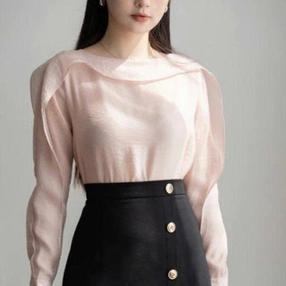 Sơ Mi Nữ Công Sở Cổ Thuyền Vải Tơ Mặt Lụa Cao Cấp Thanh Lịch Duyên Dáng 5054