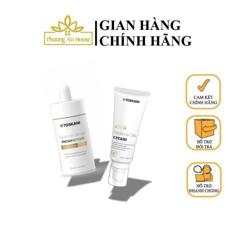 Bộ đôi serum và kem dưỡng hỗ trợ dưỡng trắng Toskani Radiance (30ml/50ml)- Phương An House