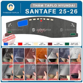[Hyundai Santafe 2025-2026] Thảm taplo oto da Nano Blockers UV, 3D Flare, Nhung lông tuyết viền Ziczac chống cong vênh