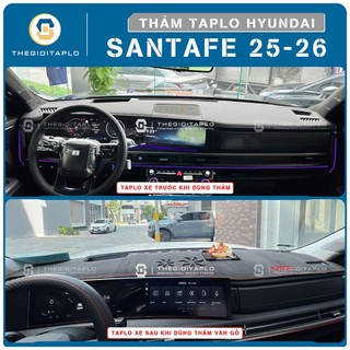 [Hyundai Santafe 2025-2026] Thảm taplo oto da Nano Blockers UV, 3D Flare, Nhung lông tuyết viền Ziczac chống cong vênh
