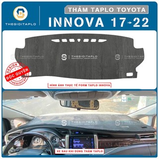 [Toyota innova 2017-2023] Thảm taplo oto da Nano Blockers UV, 3D Flare, Nhung lông tuyết viền Ziczac chống cong vênh