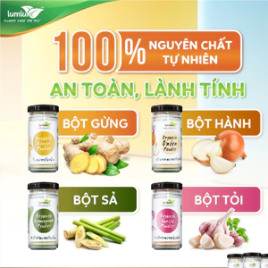 Bột gia vị hữu cơ - bột hành, tỏi, lá chanh, gừng, sả, nghệ, quế, đinh hương Lum Lum