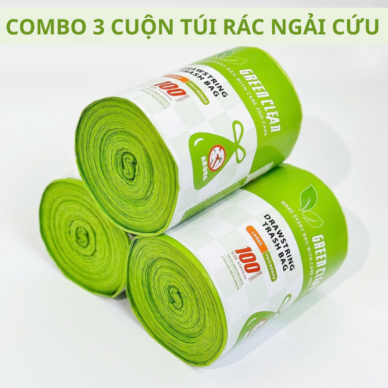 COMBO 3 Cuộn 150 Túi Rác Có Dây Rút, Hương Ngải Cứu Chống Côn Trùng ...