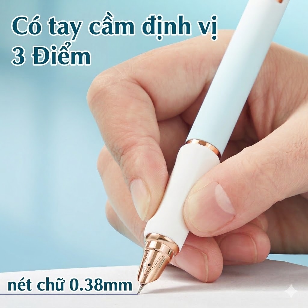 Bút Máy Xóa BC-03 ngòi kim tinh nét trơn viết êm xóa sạch dành cho học sinh tiểu học 1-5