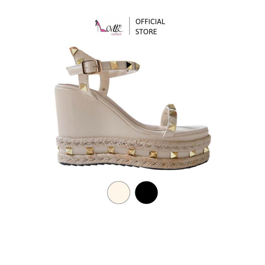 LOVIIECORNER - SANDAL NỮ QUAI NGANG ĐÍNH ĐÁ - SANDAL XUỒNG 11CM - S250903 - QA2603