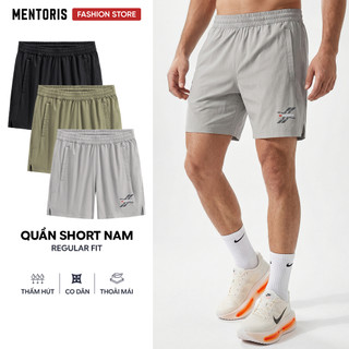 Quần Short Nam Thể Thao MENTORIS Kaki Gió Cao Cấp Regular Fit Co Giãn, Thảo Mái Thấm Hút Tốt MSR2603