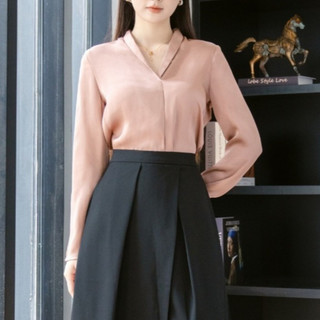 Áo Sơ Mi Nữ JASEY Kiểu Cổ V Dài Tay Chất Lụa Cao Cấp Duyên Dáng Sang Trọng 5058