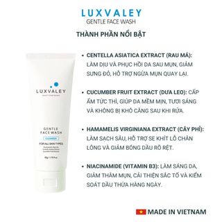 Sữa rửa mặt Luxvaley dành cho học sinh da mụn tuổi dậy thì