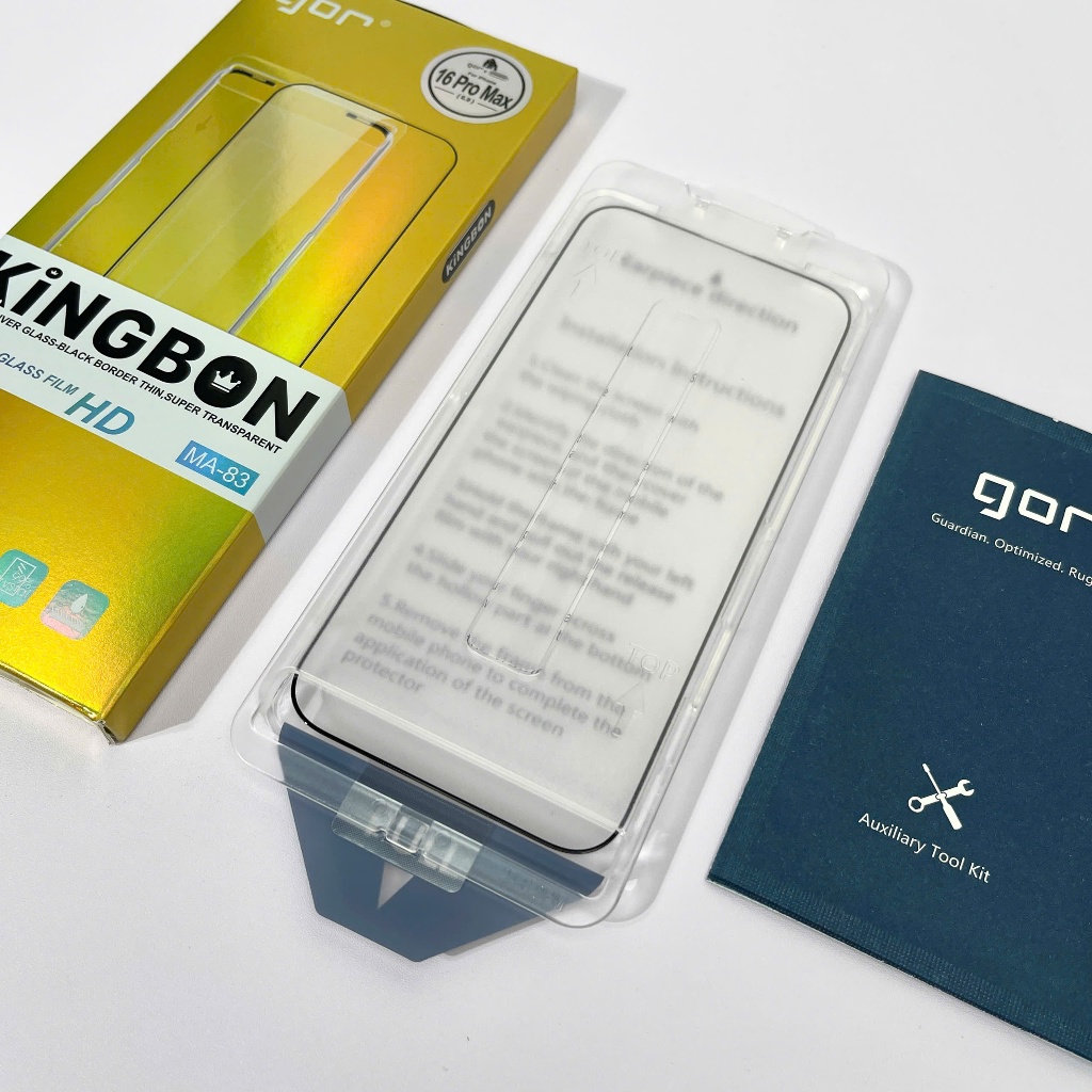 Kính Cường lực iPhone GOR WK Trong Suốt Kèm Khung Tự Dán WTP 034 - 083 Iphone X -17 PRO MAX