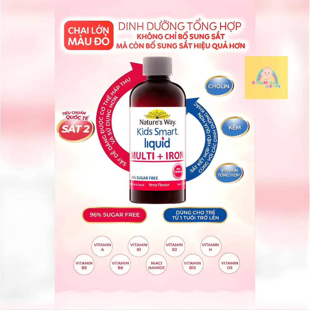 Siro Nature’s Way Kids Smart Liquid Multi + Iron 200ml Bổ Sung Khoáng Chất Cho Trẻ | Babymall & Care