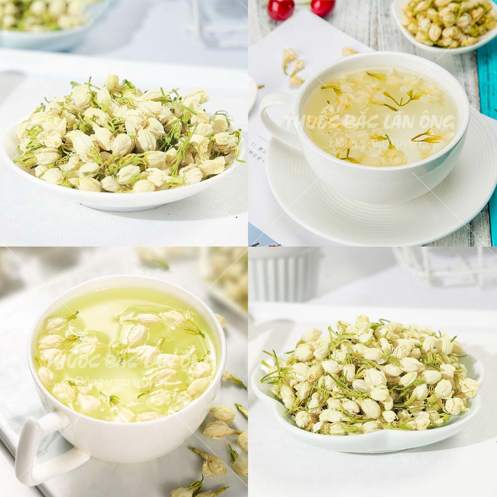 Trà hoa nhài sấy lạnh 100g, nguyên bông, nụ trắng thơm, đẹp - dùng pha trà, ướp trà sen