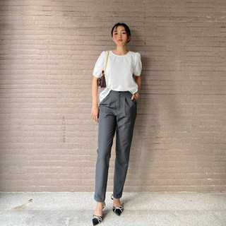Quần Baggy Nữ JASEY Công Sở Cạp Cao Chất Tuytsi Co Dãn Thoải Mái Thoáng Mát 5527