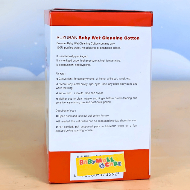 Bông Ướt Rơ Miệng Cho Bé Suzuran Baby Wet Cleaning Cotton 30 Gói Tiệt Trùng Tiện Lợi | Babymall&Care