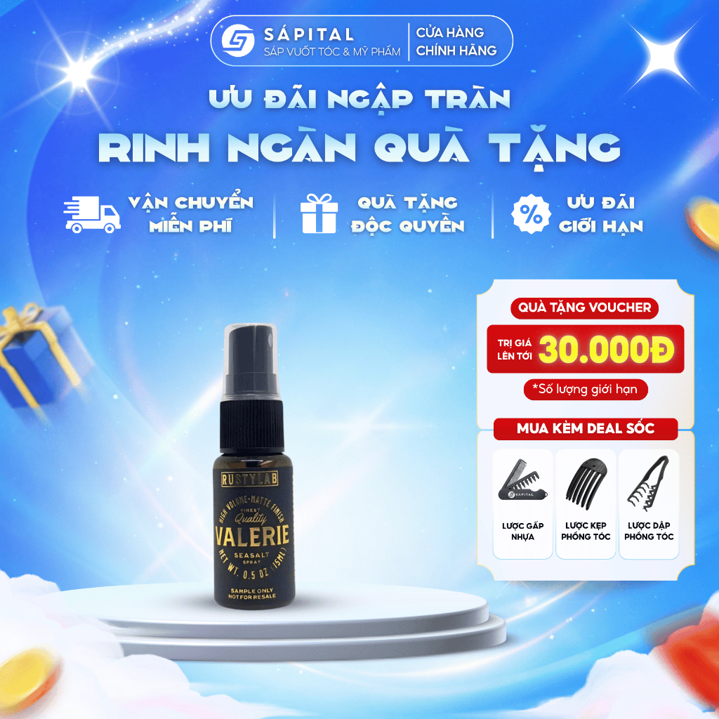 Xịt tạo phồng tóc Rusty Lab Valerie bản chiết 15ml - Hỗ trợ bảo vệ ...