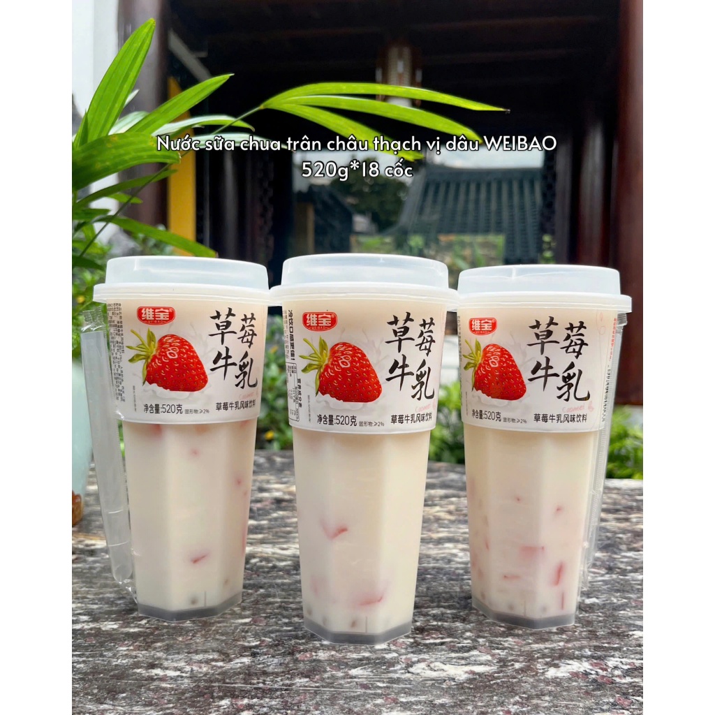 Nước Sữa Chua Trân Châu WEIBAO Nội Địa Trung 520G, Nước Sữa Chua Thạch Thơm Ngon - Tiệm Ăn Vặt DuDu