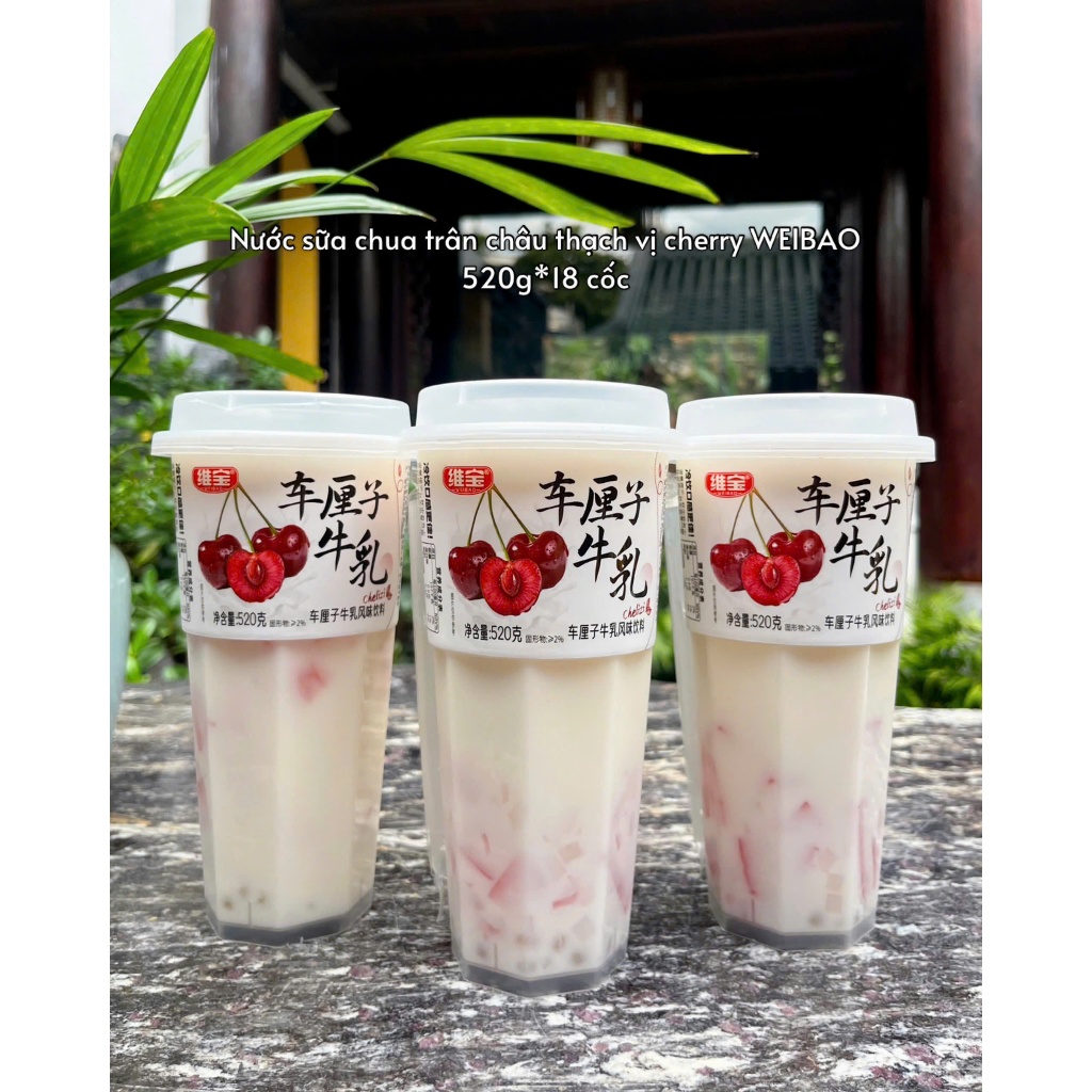 Nước Sữa Chua Trân Châu WEIBAO Nội Địa Trung 520G, Nước Sữa Chua Thạch Thơm Ngon - Tiệm Ăn Vặt DuDu
