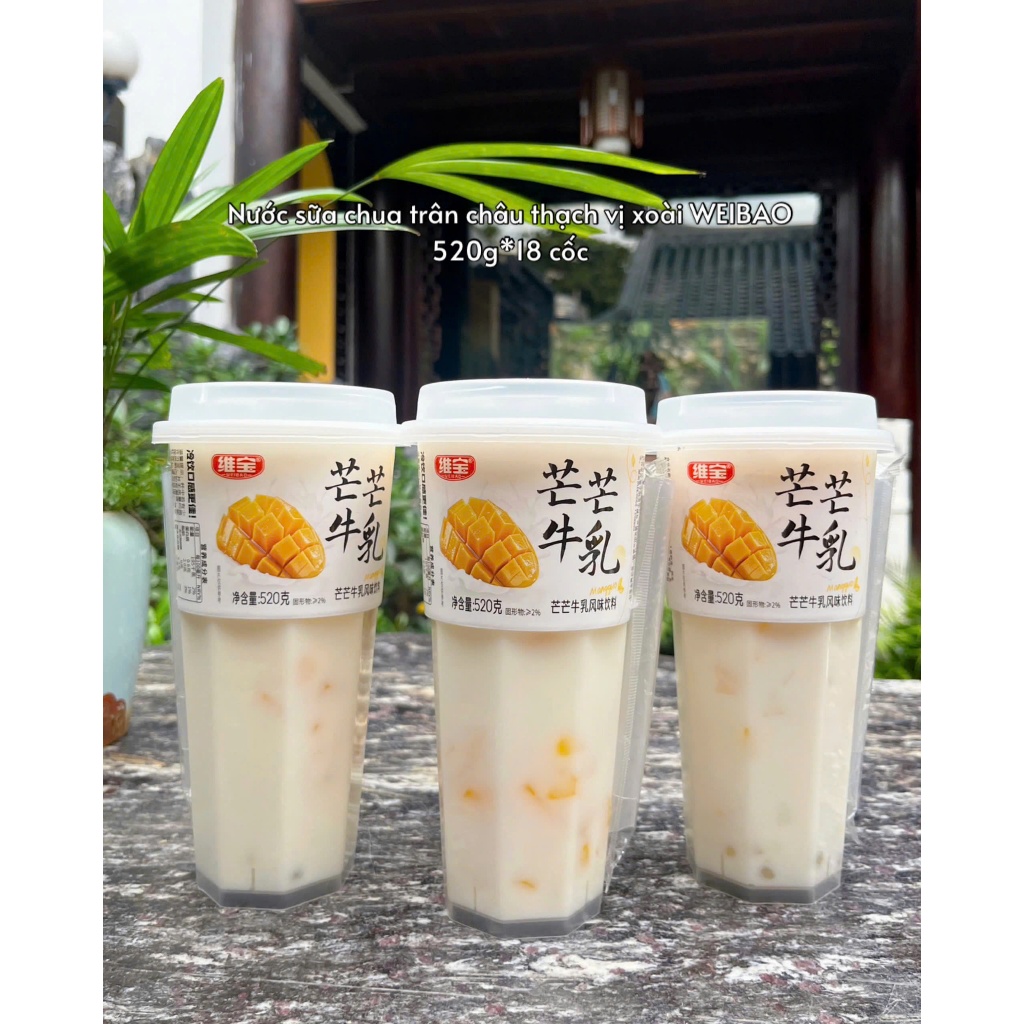 Nước Sữa Chua Trân Châu WEIBAO Nội Địa Trung 520G, Nước Sữa Chua Thạch Thơm Ngon - Tiệm Ăn Vặt DuDu