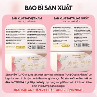 Giấy ăn rút Topgia sương mai 460 tờ 4 lớp dập vân 4D chắc chắn mềm mịn, an toàn, thùng 10/20 gói
