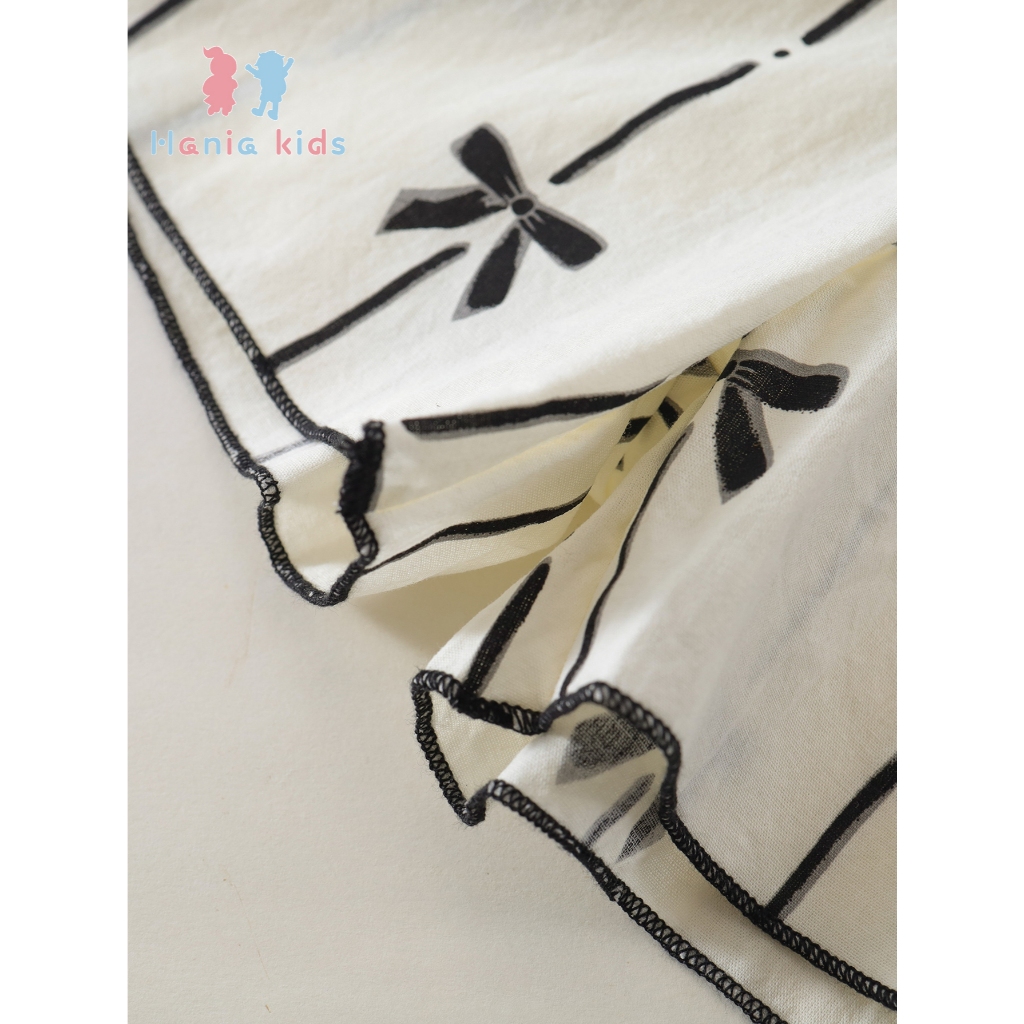 Set Bộ Bé Gái, Set Bộ Áo Yếm Kèm Quần Đùi Họa Tiết Nơ Xinh Xắn Chất Liệu Cotton Mềm Mát