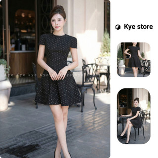 Đầm thiết kế chấm bi màu đen Mimi dress