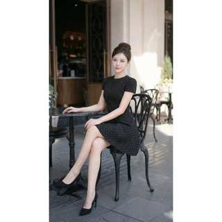 Đầm thiết kế chấm bi màu đen Mimi dress