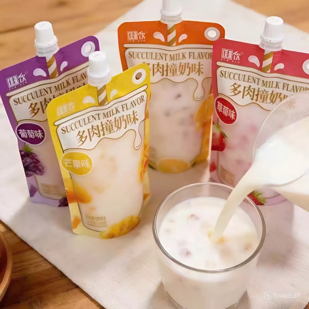 [HÀNG HOT 2026] Thạch Sữa Full Topping Vị Trái Cây Nho - Dâu - Cam - Xoài 258G Thạch sữa trái cây