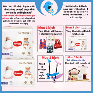 Tã/bỉm quần Huggies Gentle Soft - Corgi size M54/L40/XL34/XXL22 êm mềm nâng niu làn da bé MECAHEO