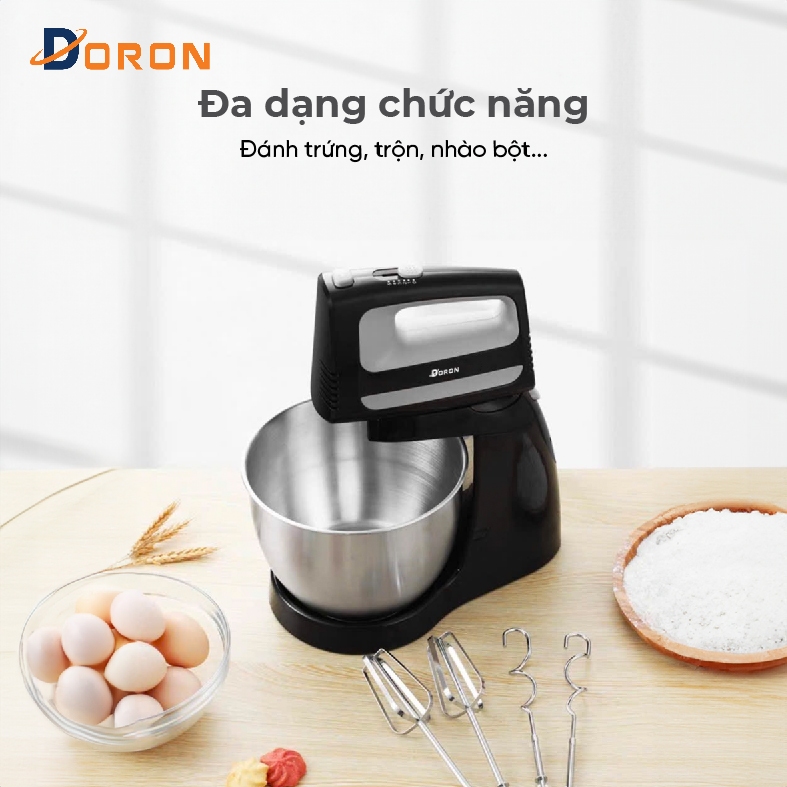 Máy trộn bột DORON 400W kiểu dáng sang trọng, hoạt động êm ái