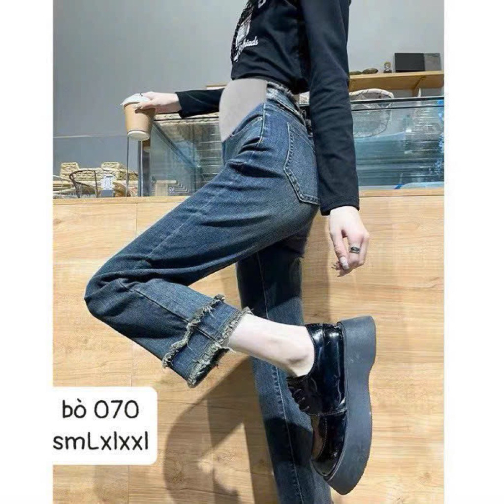 Quần bầu bò (070) ống quần dáng xuông, bụng có đáp, có chun điều chỉnh -2 màu - smlxlxxl