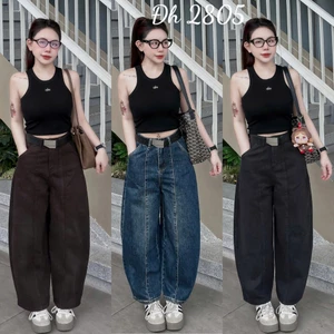 Quần Jeans Nữ Dáng Baggy Thụng Dài 95/25cm Tặng Kèm Đai Basic Dễ Phối #2805