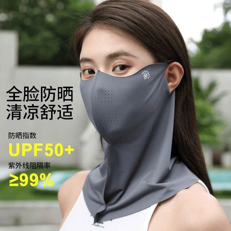 Khẩu Trang Chống Nắng Kèm Khăn Che Cổ UPF50+ – Khẩu Trang Chống Tia UV Che Kín Mặt Cổ, Vải Mát Lạnh Thoáng Khí Cho Nam N